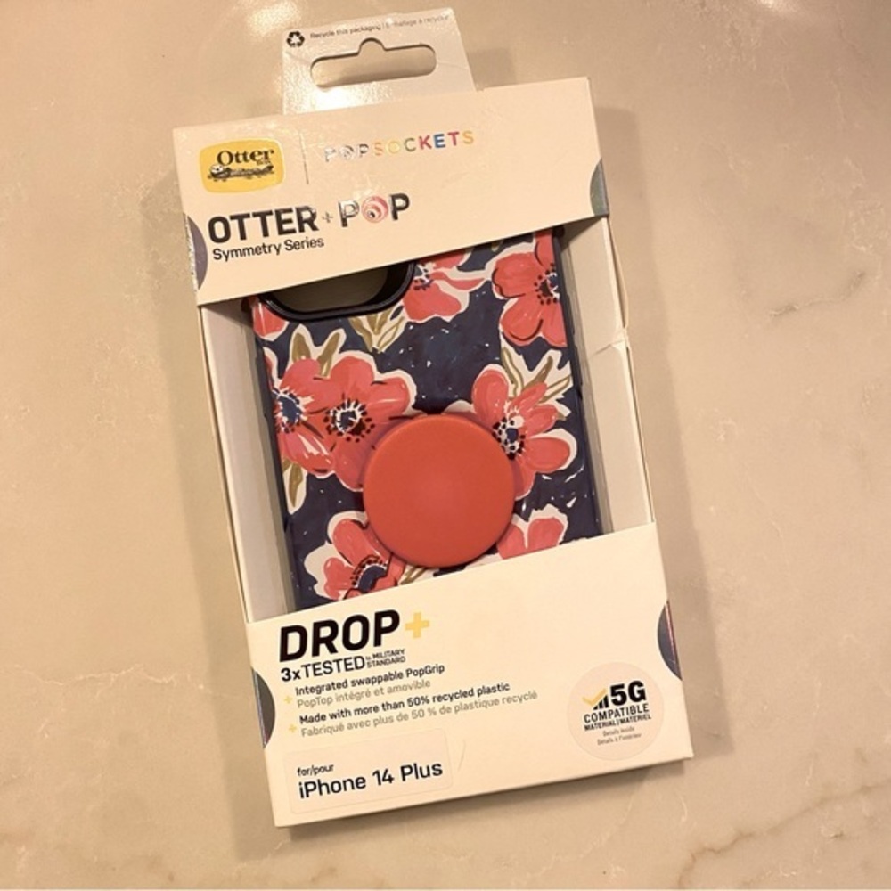 NEW OtterBox iPhone 14 Plus + Pop Symmetry Case - Flowerrama